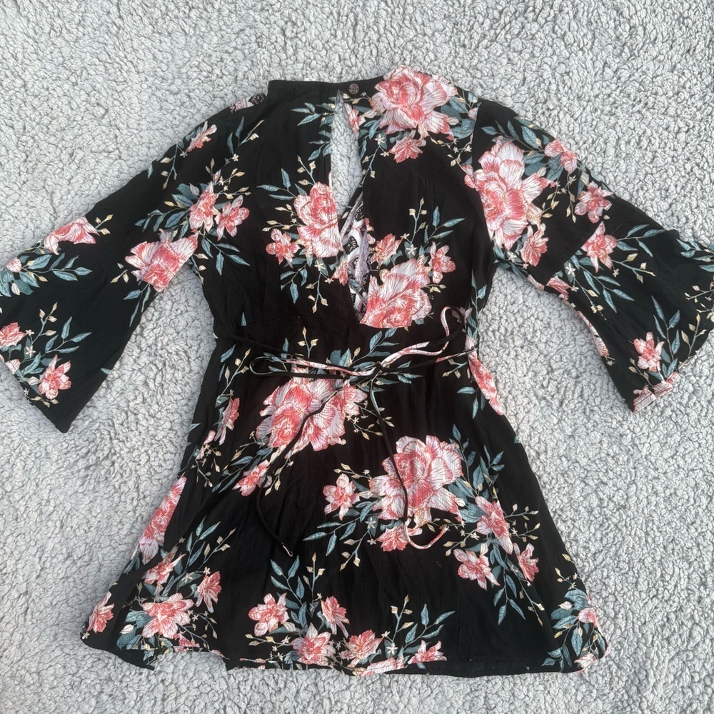 Billabong Black Floral Dress - Picture 5 of 5